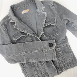 Tulle Distressed Corduroy Blazer Jacket
